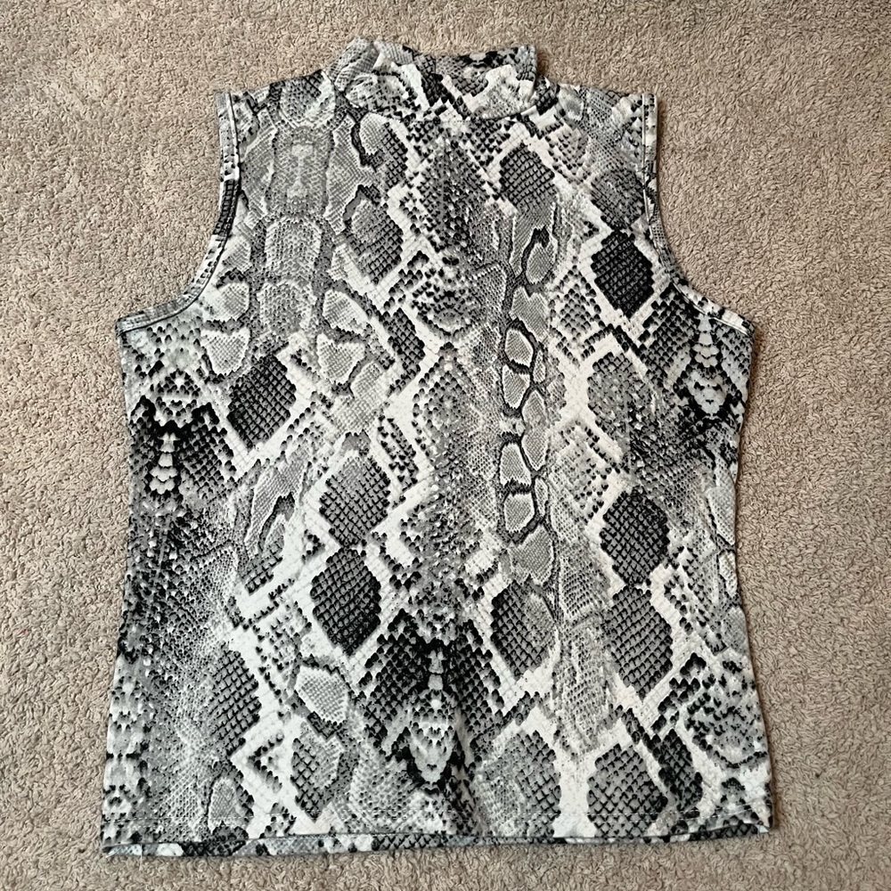 Snake Print Mock Neck Tank